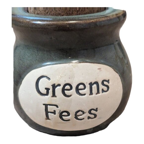 Jar With Cork Lid Tumbleweed Pottery Green Fees Teal USA Handcrafted Golf Golfer - Picture 5 of 16